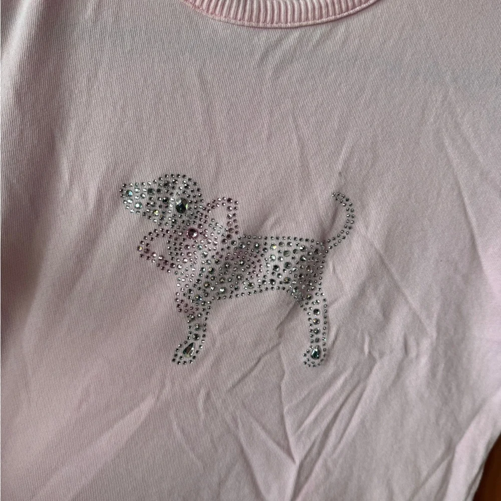 LoveShackFancy Pink Tee with Dinosaur Graphic - Picture 2 of 4